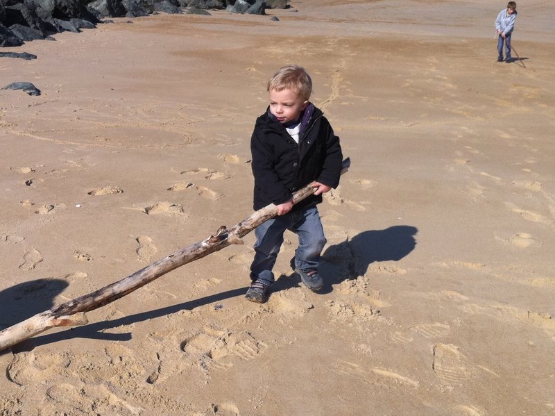 Seb carrying the proverbial big stick