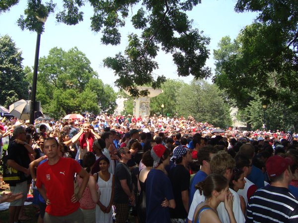 The crowds at Dupont Circle