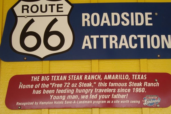 Sign at the Big Texan Steakhouse