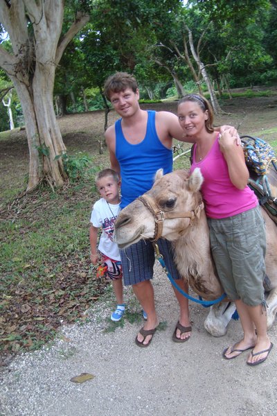 Callum, Rachel and I with a camel