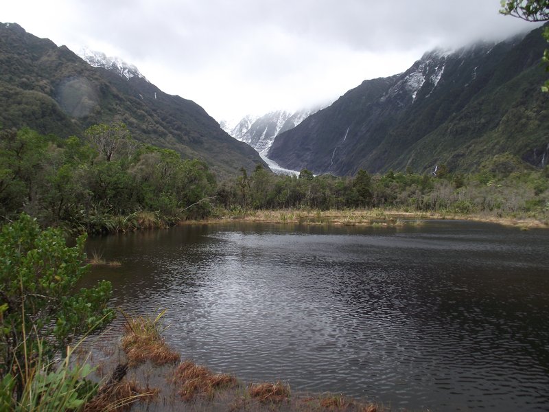 Franz Josef Glacier reflected in Peters Pool