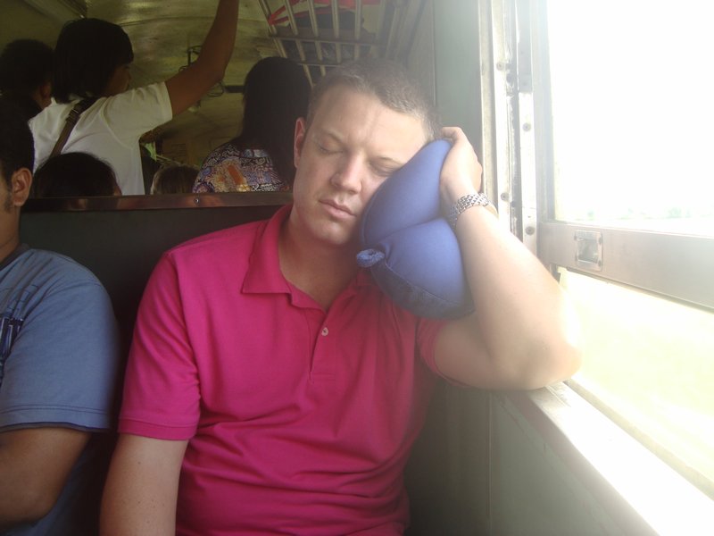 Sleepy Stu on the train