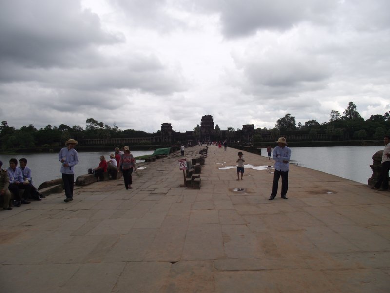 Walking up to Angkor Wat