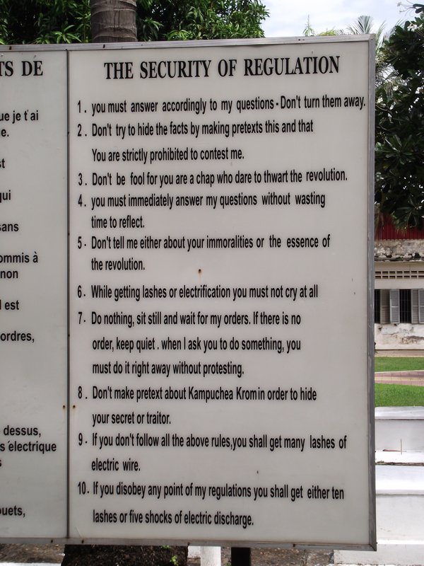 Rules at Tuol Sleng S-21