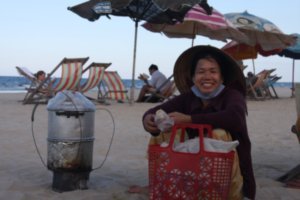 friendly fruitlady at China Beach