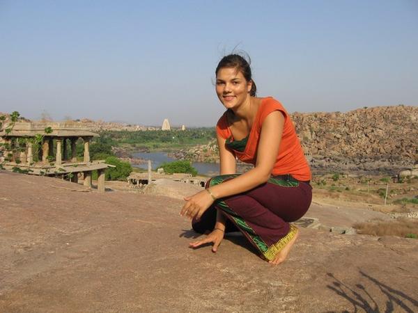 me with Hampi in the background