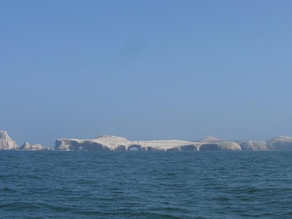 View at the Ballestas Island from the boat