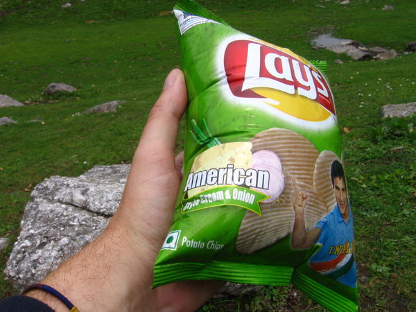 Crisp packet puffed up by altitude