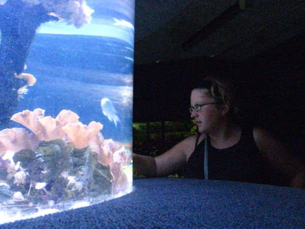 Claire in aquarium