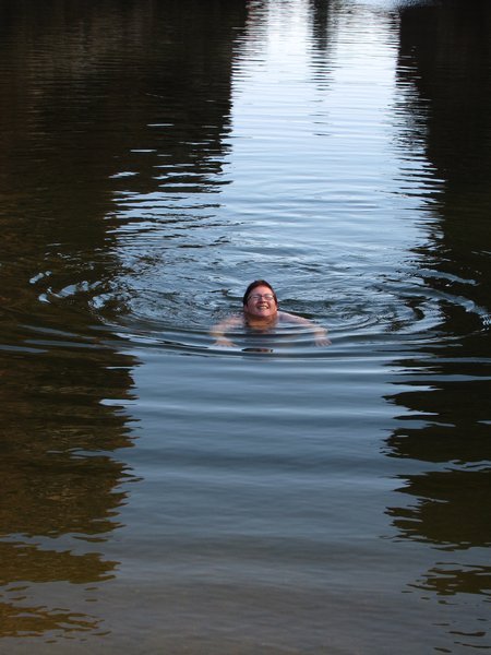 Claire swims in Ellery Big Hole