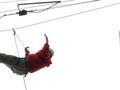 ..and then falling off the trapeze!