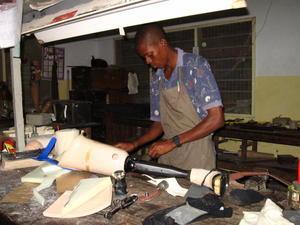 Making artificial limb at Nsawam