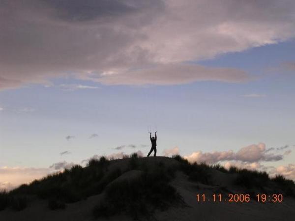 Me about to kite jump off the dune