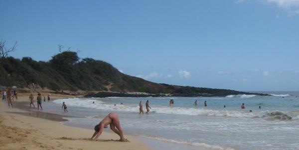 Small Beach - naked yoga