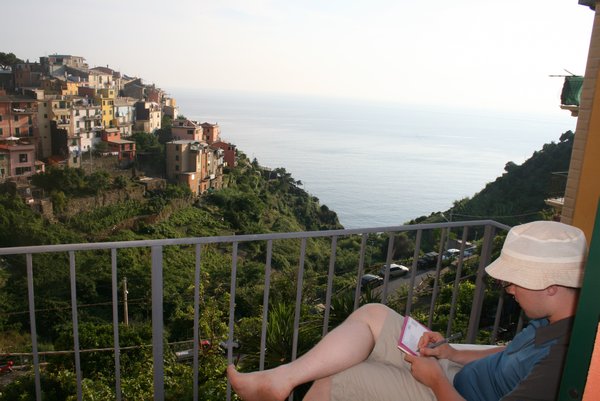 Sam on the balcony