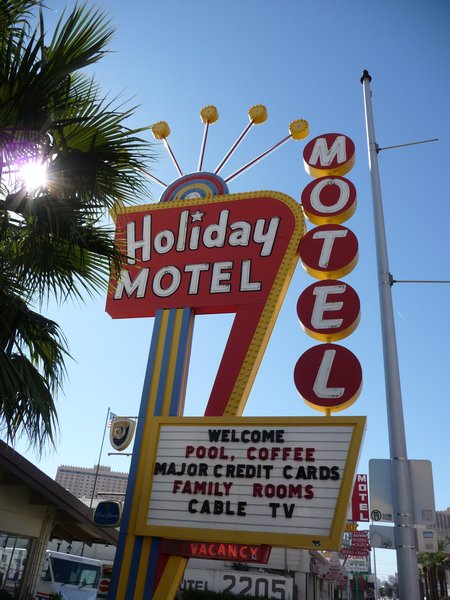Outside a very Vegas'y Motel!