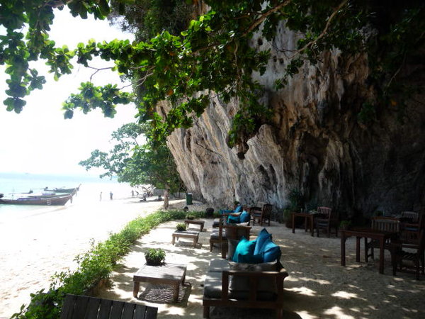 Cafe on beach front on Island 4