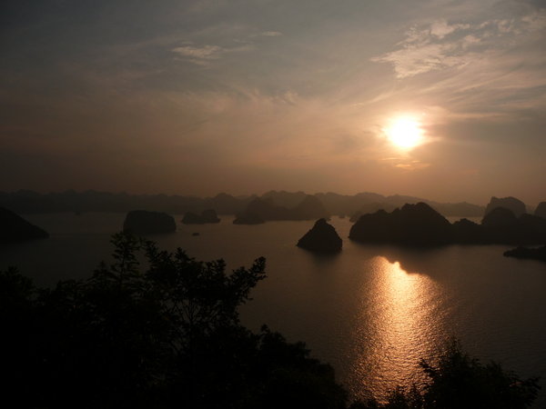 Sunset over Ha Long Bay