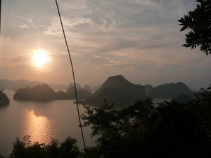 Sunset over Ha Long Bay