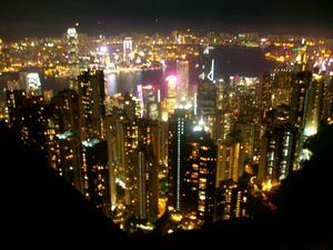 HK by night from Victotia Peak