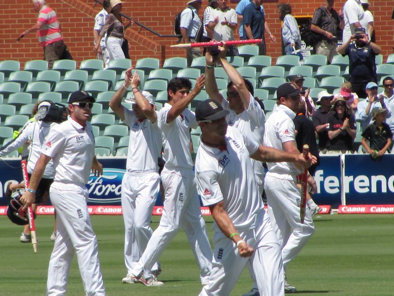 Pietersen celebrates victory in Adelaide