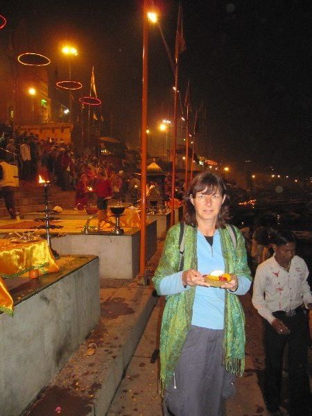 Burning Candle for Mother Ganga