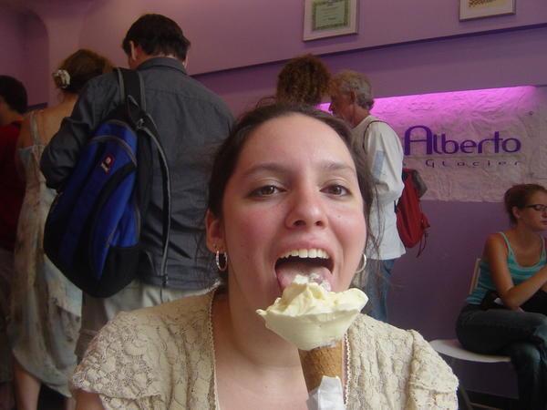 Enjoying gelato