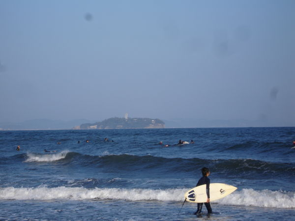 Enoshima in the distance