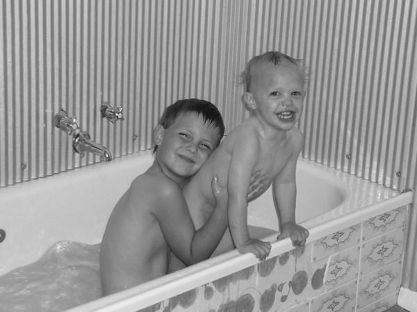 Bath time for the boys