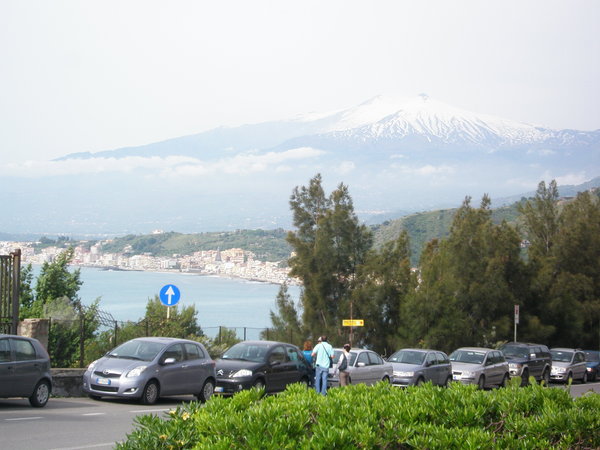 May 2011 - Sicily  Taormina -  view of Mt Etna
