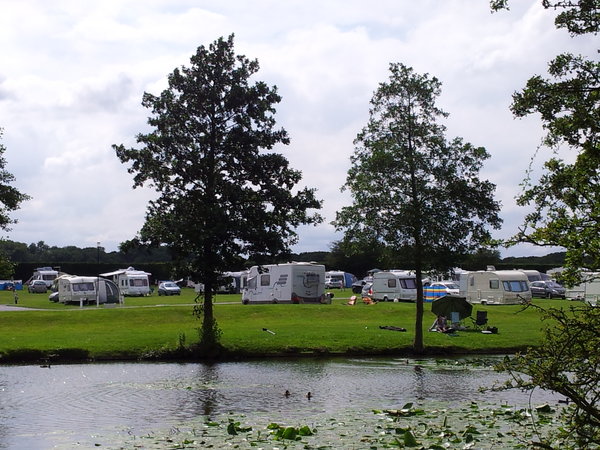 27.7.12 Hull/Sproatley - Burton Constable campsite - camper between the trees