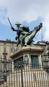12.8.14 Torino. Piazza Solferino. The equestrian statue of Ferdinand of Savoy-Genoa (2)