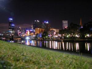 Melbourne skyline by night