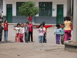 Children doing their exercises