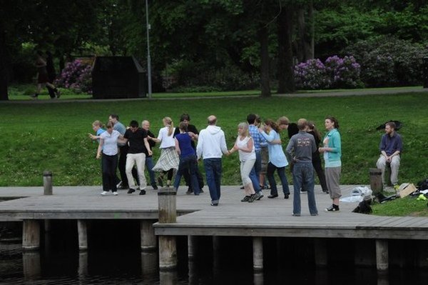 Swing Dancers by the river