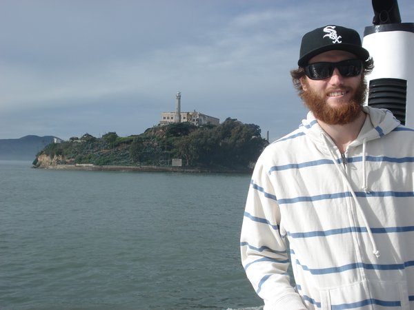 On the ferry with Alcatraz in the background