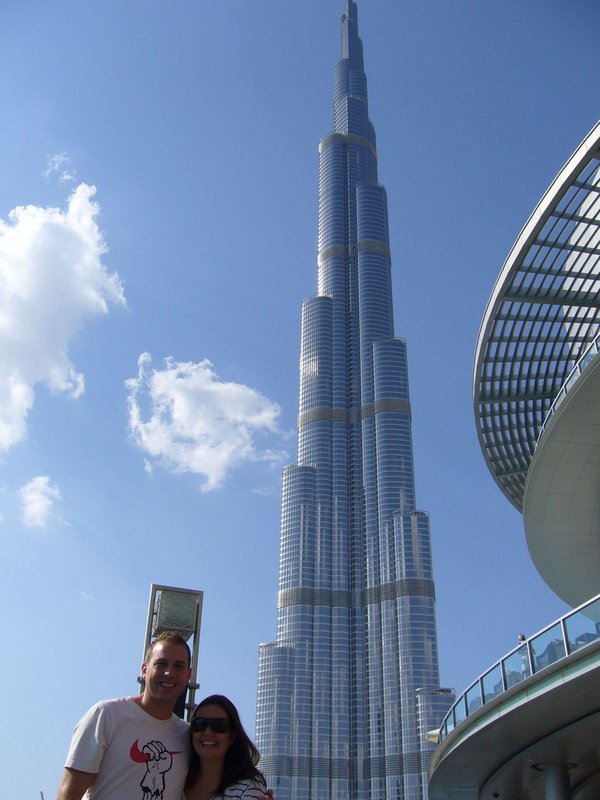 Nat & Dave in front of the Burj Khalifa