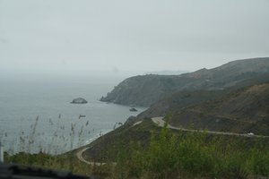 Foggy view of ocean