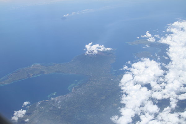 Flying over Indonesia