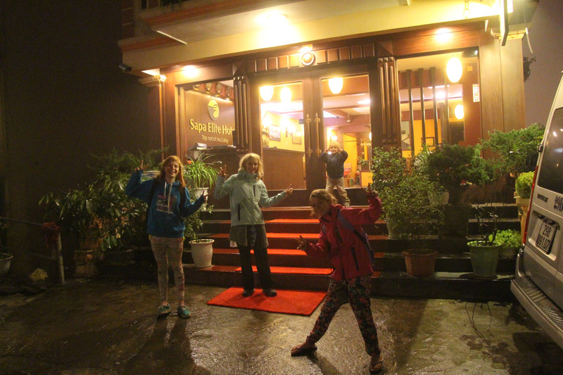 Outside our hotel...last night in Sapa!!