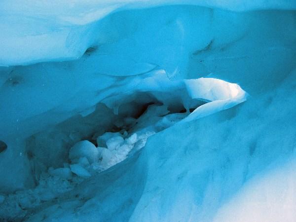 Blue ice cave - ready to crawl through?!