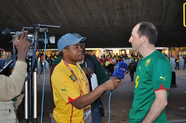 Beng interviewed by Cameroon TV reporter