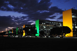 Ministry buildings at night