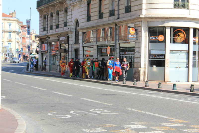 Just some superhero's walking down the street