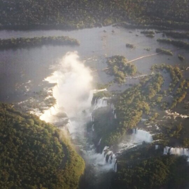 Camera phone photo of the falls from the airplane 