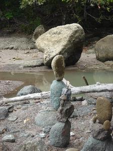 rock sculpture on the beach