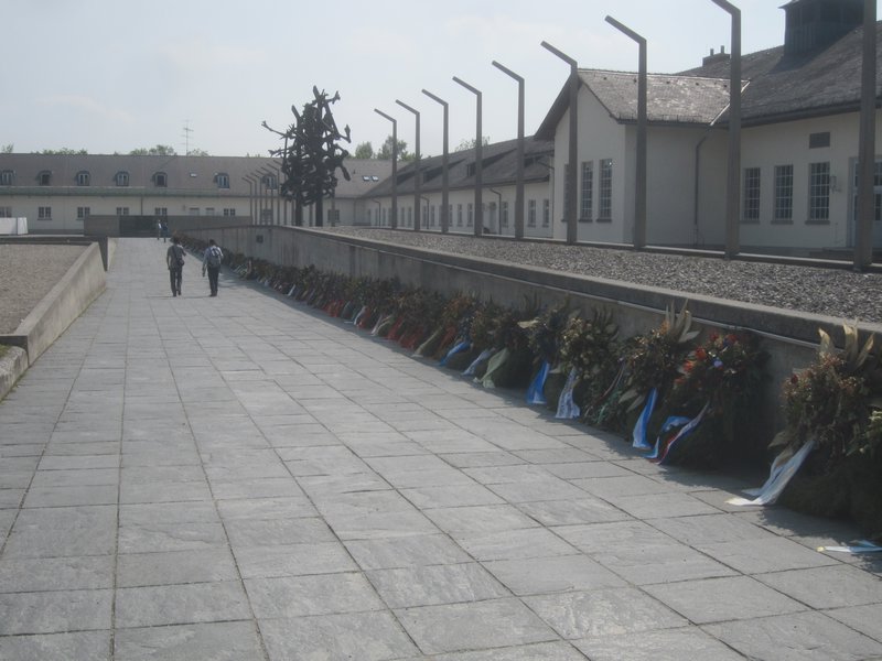 the memorial in front of the camp