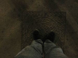 my feet under the center of the eiffel tower