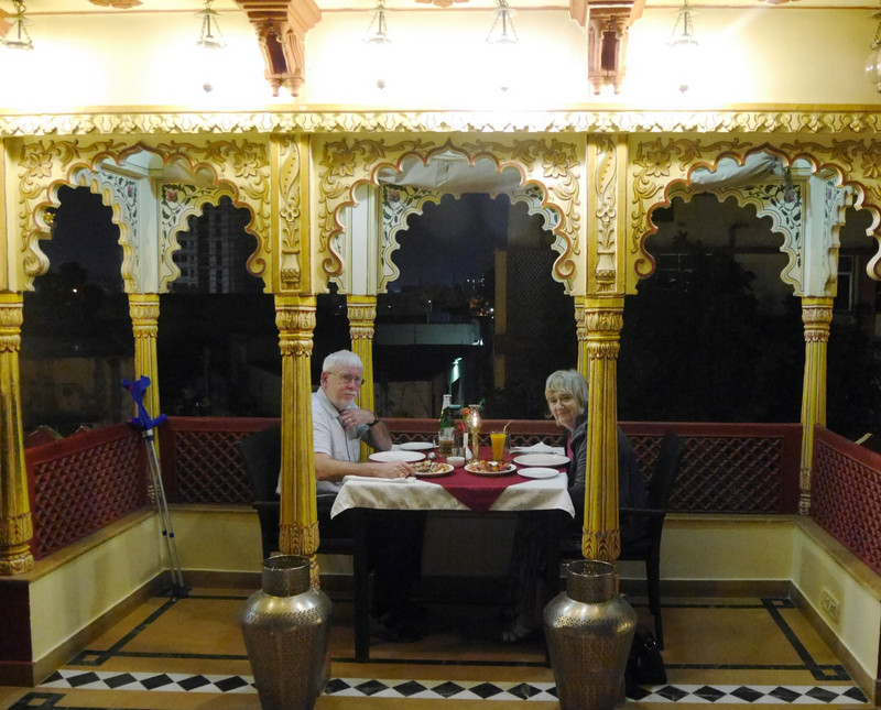 Evening meal on the terrace - Umaid Bahran Jaipur