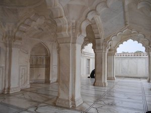 Agra Red Fort white mosque
